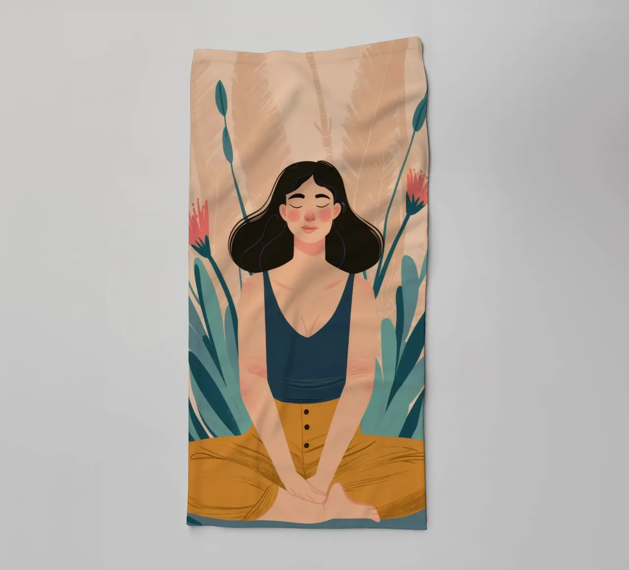 Lotus houding Rust badhanddoek van Peak Delusion