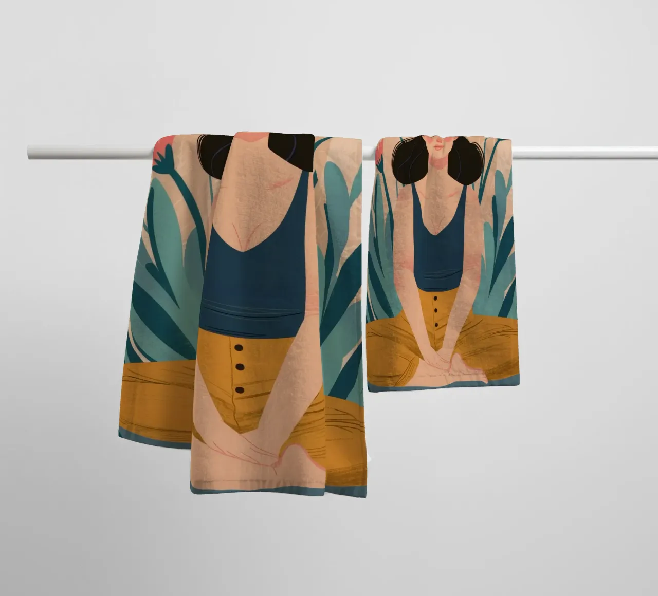 Lotus houding Rust badhanddoek van Peak Delusion