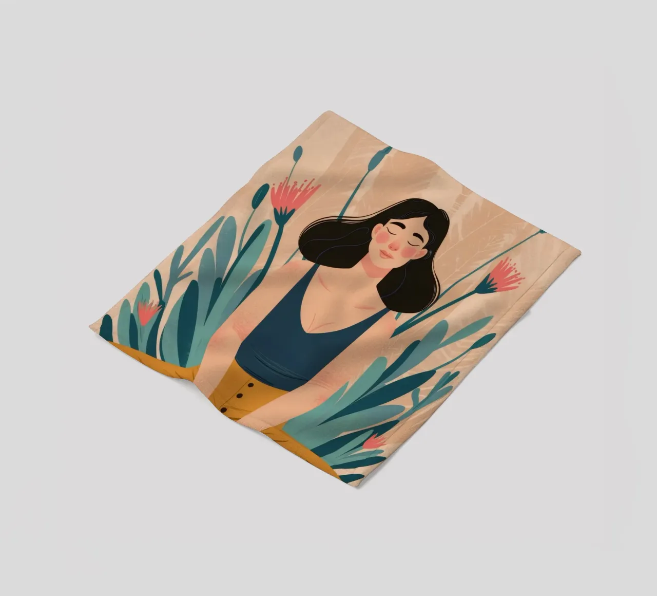 Lotus Pose Tranquility fleece blanket by Peak Delusion