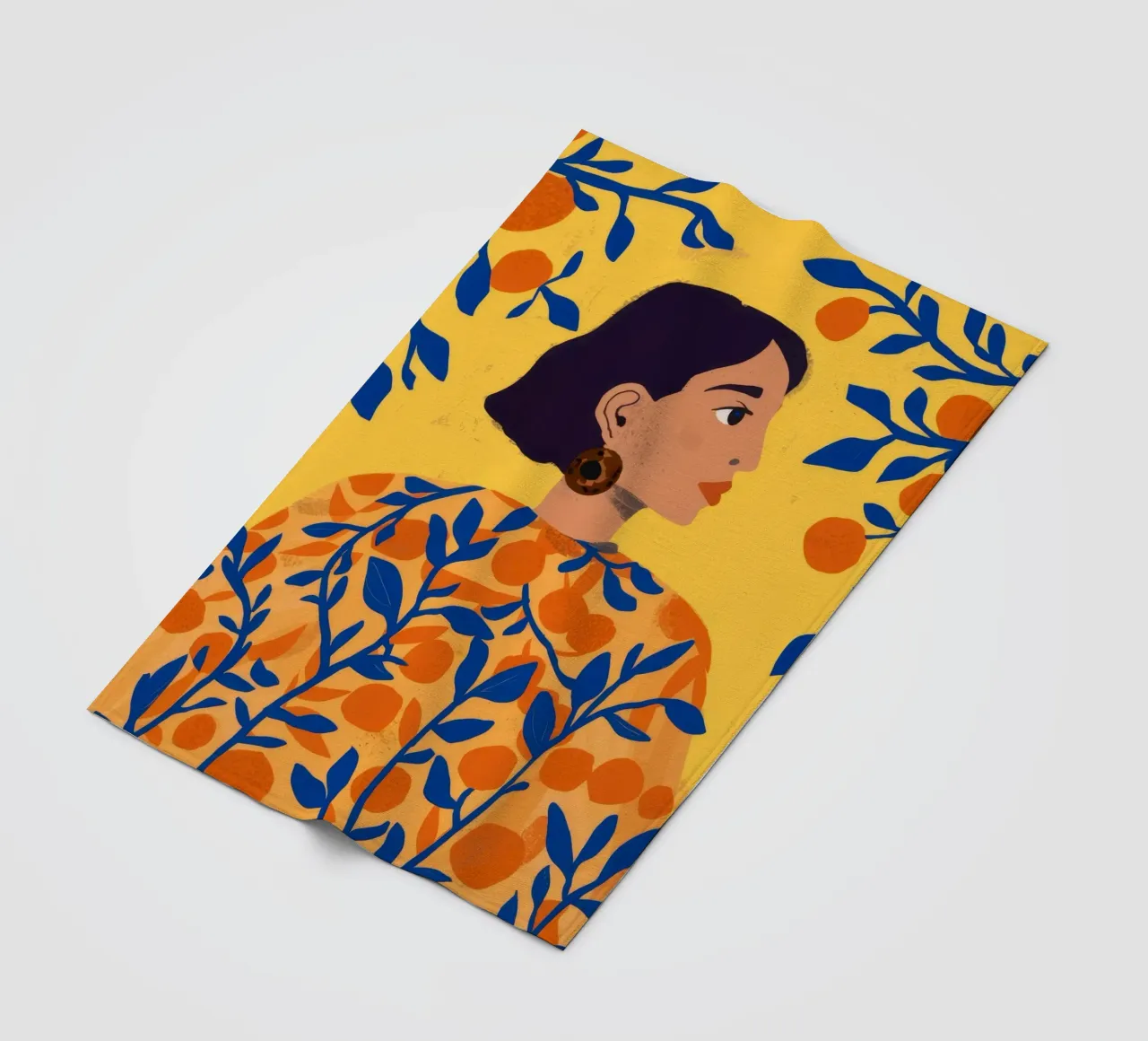 Orange Grove Portrait fleece blanket by Peak Delusion