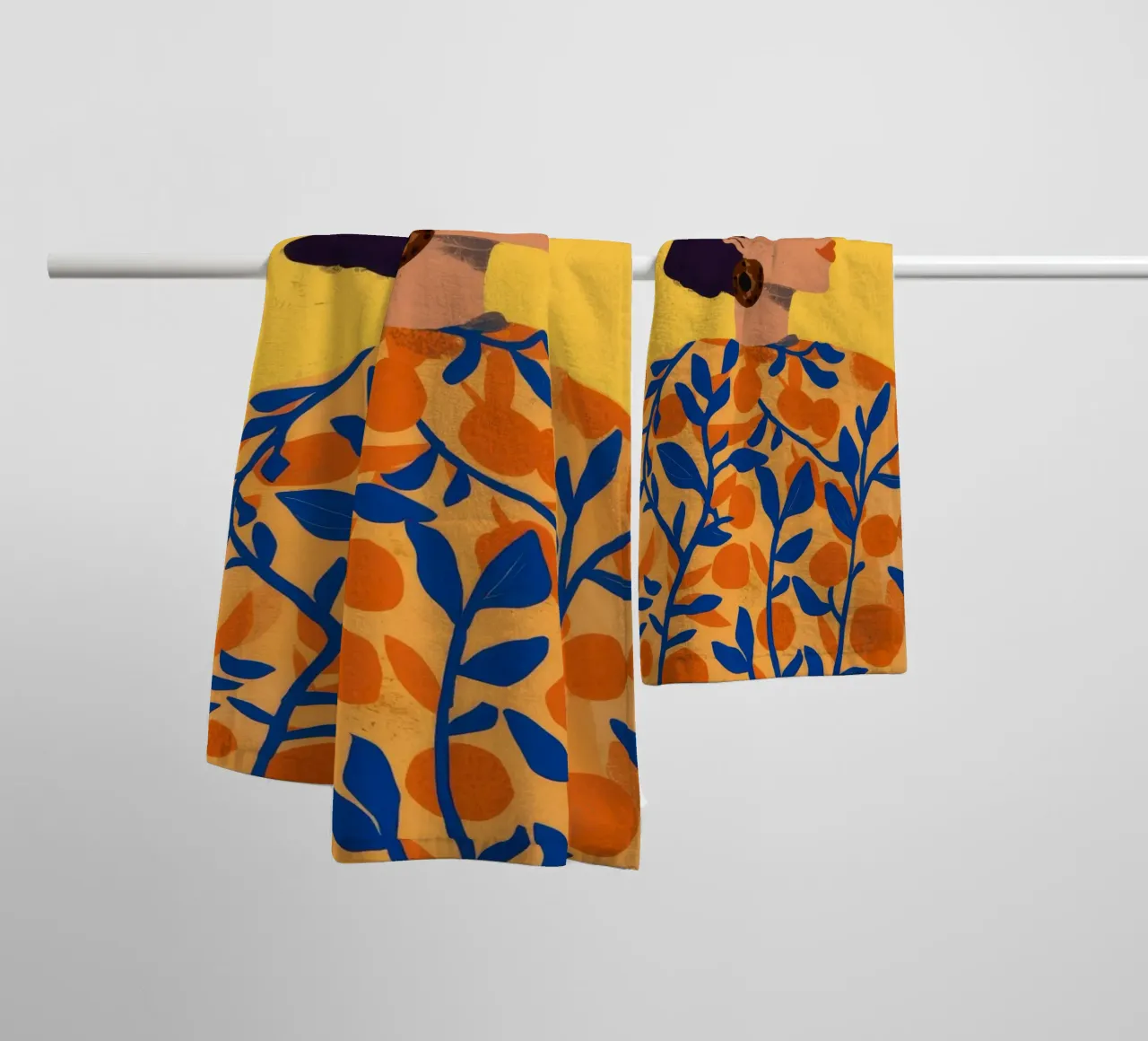 Orange Grove Portrait towel by Peak Delusion