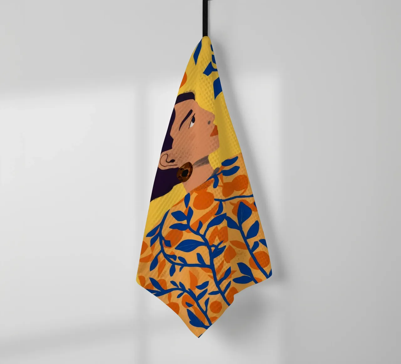 Orange Grove Portrait tea towel by Peak Delusion
