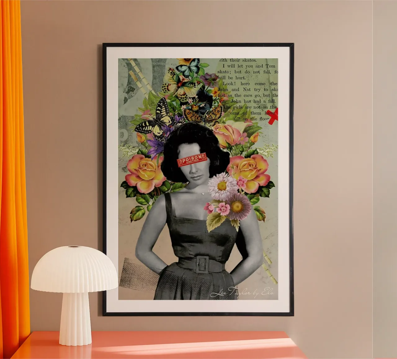 Public Figures: Liz Taylor poster con telaio in legno da Elo Marc