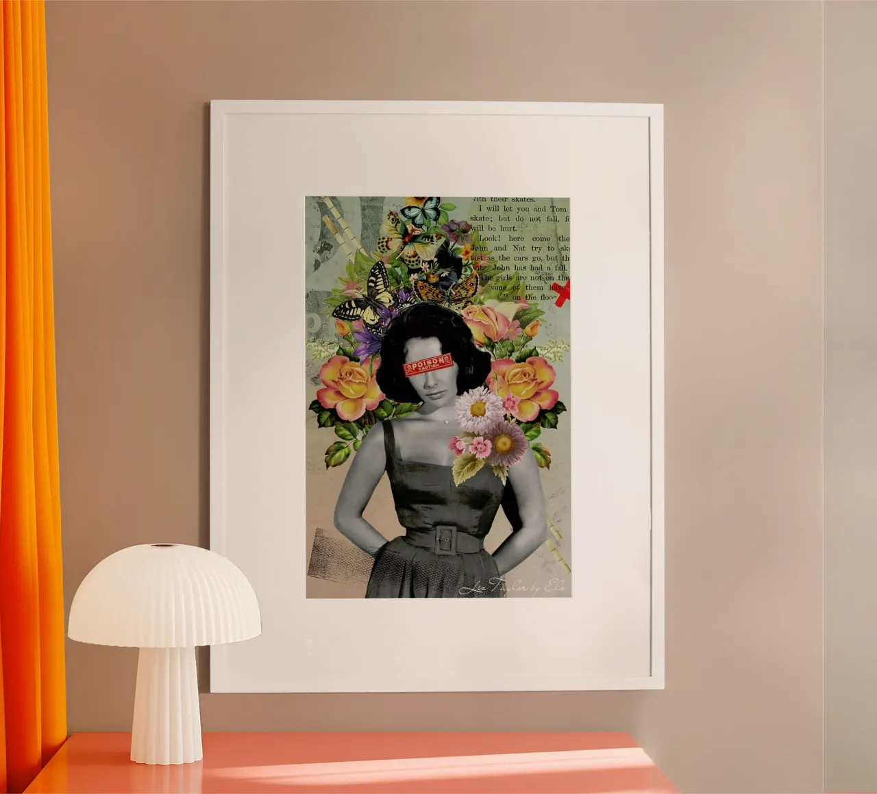 Public Figures: Liz Taylor poster con telaio in legno da Elo Marc