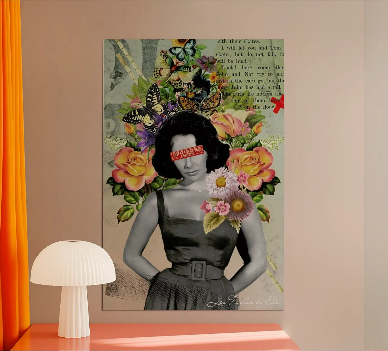 Public Figures: Liz Taylor poster con telaio in legno da Elo Marc