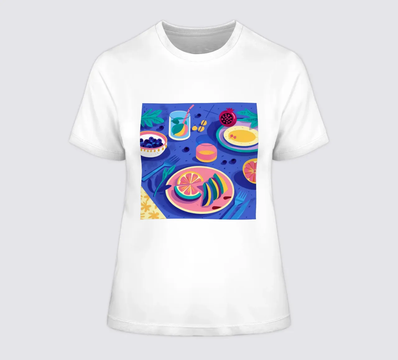 Citrus Splash Soiree women's fitted t-shirt by Muse Artworks