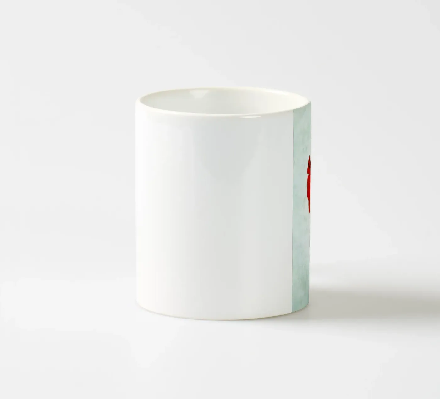 Red ceramic mug by Angelo Cerantola