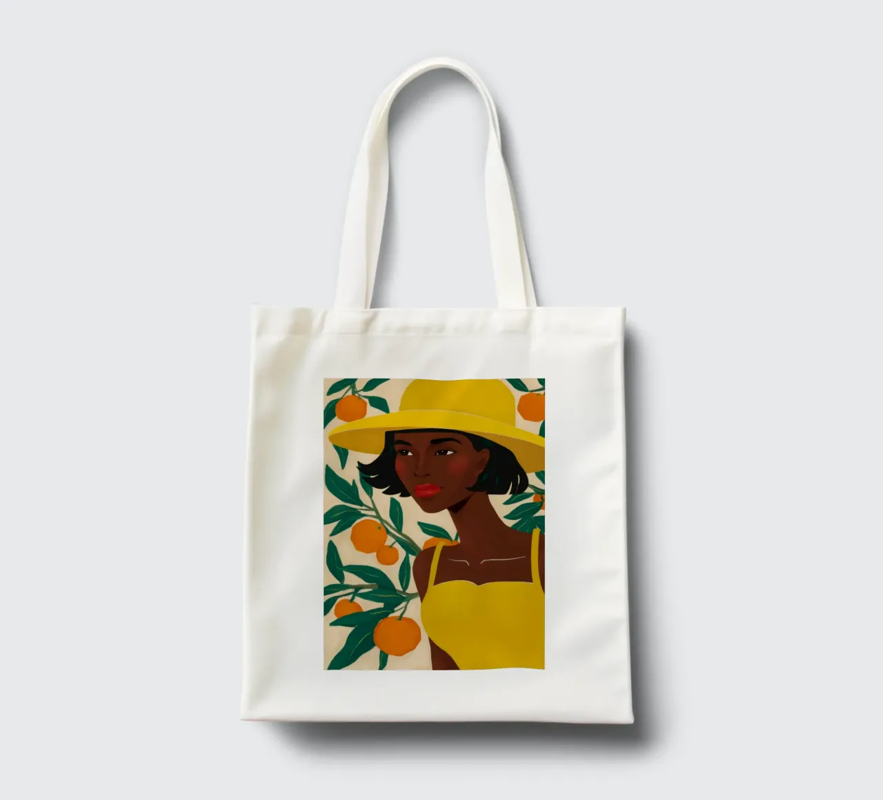 Yellow Hat Citrus tote bag by Peak Delusion