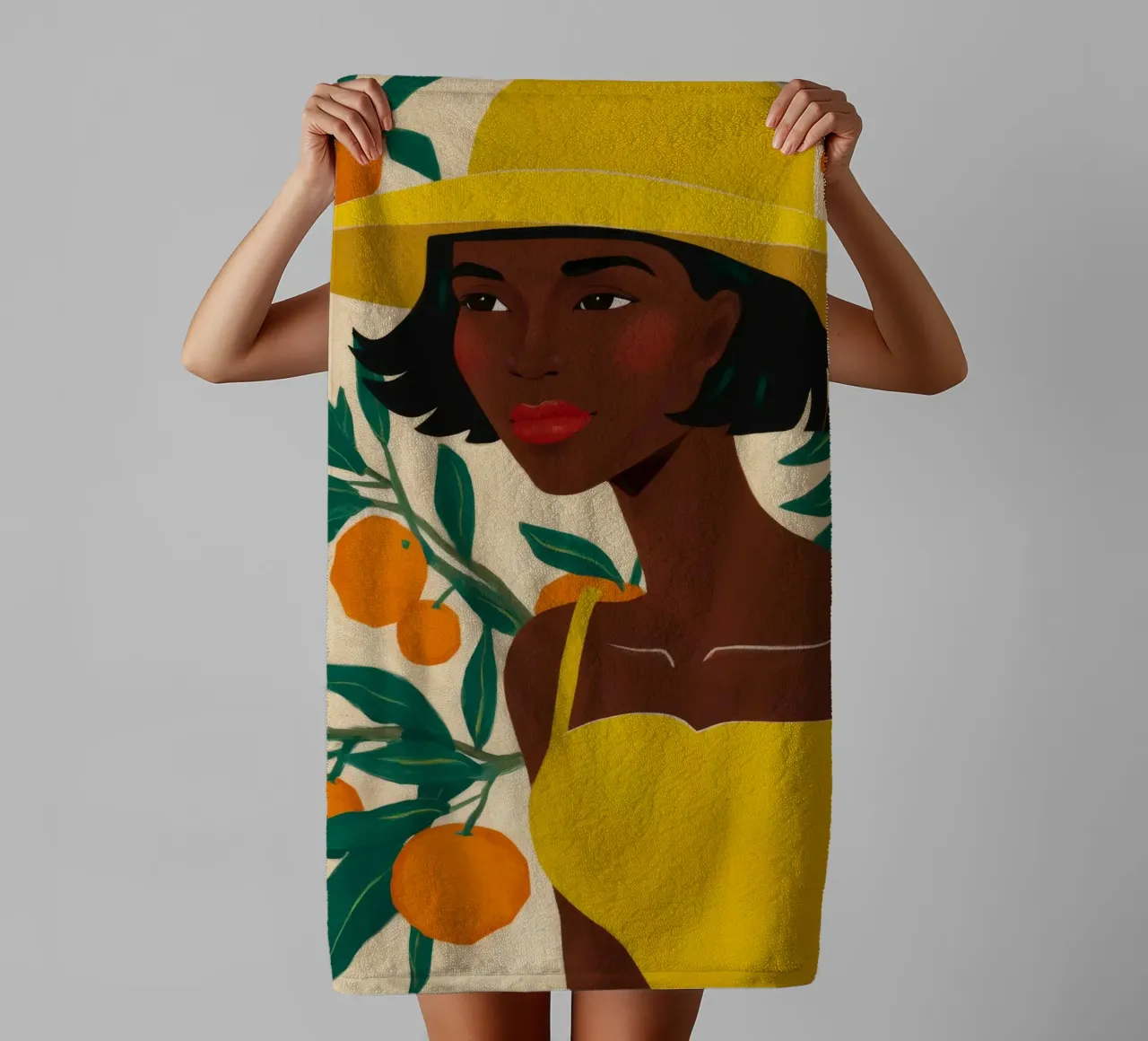 Chapeau jaune Agrumes serviette de bain de Peak Delusion