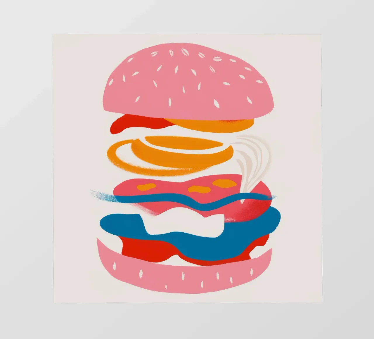 Sogno di un hamburger galleggiante pellicola backlit da Muse Artworks