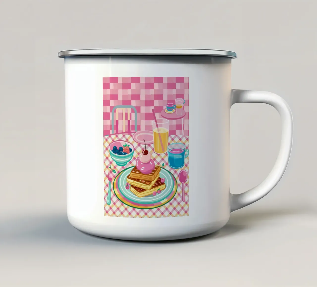 Dolcezza del waffle tazza in smalto da Muse Artworks