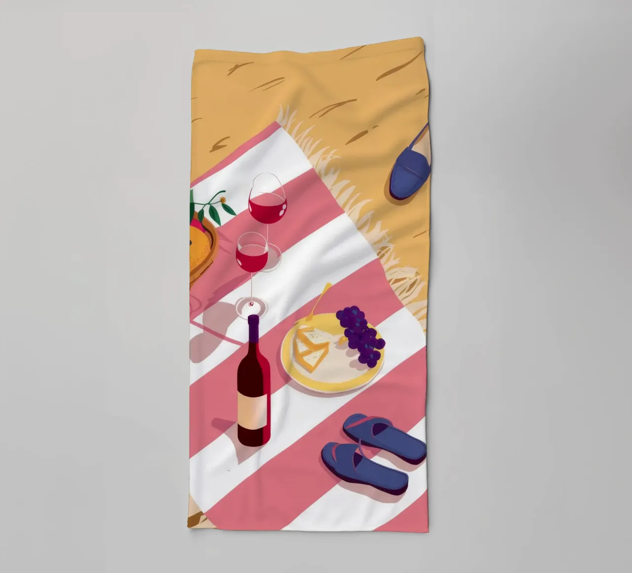 Beatitudine da picnic in spiaggia asciugamano da bagno da Muse Artworks