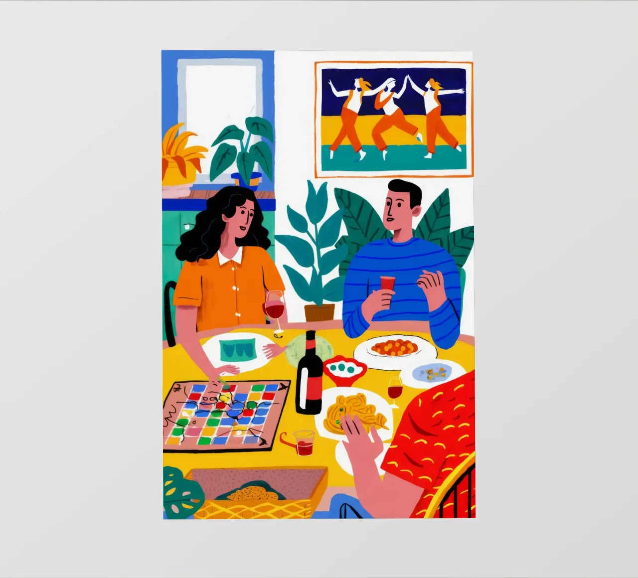 Appuntamento a cena in videoconferenza telo in pvc da Muse Artworks