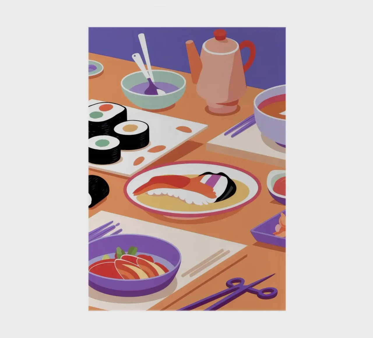Sushi Dinner Spread notebook by Muse Artworks