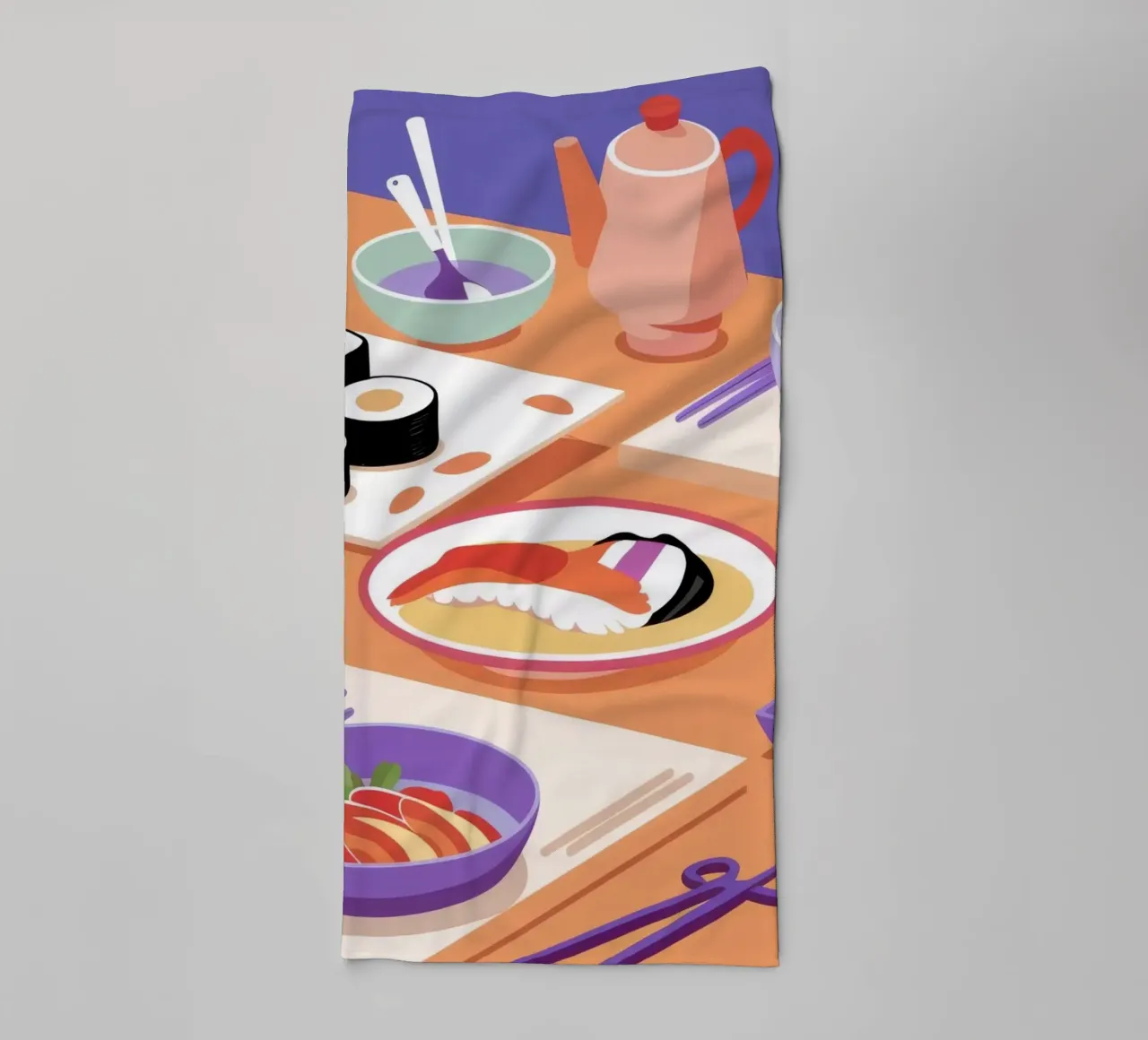 Cena a base di sushi asciugamano da bagno da Muse Artworks