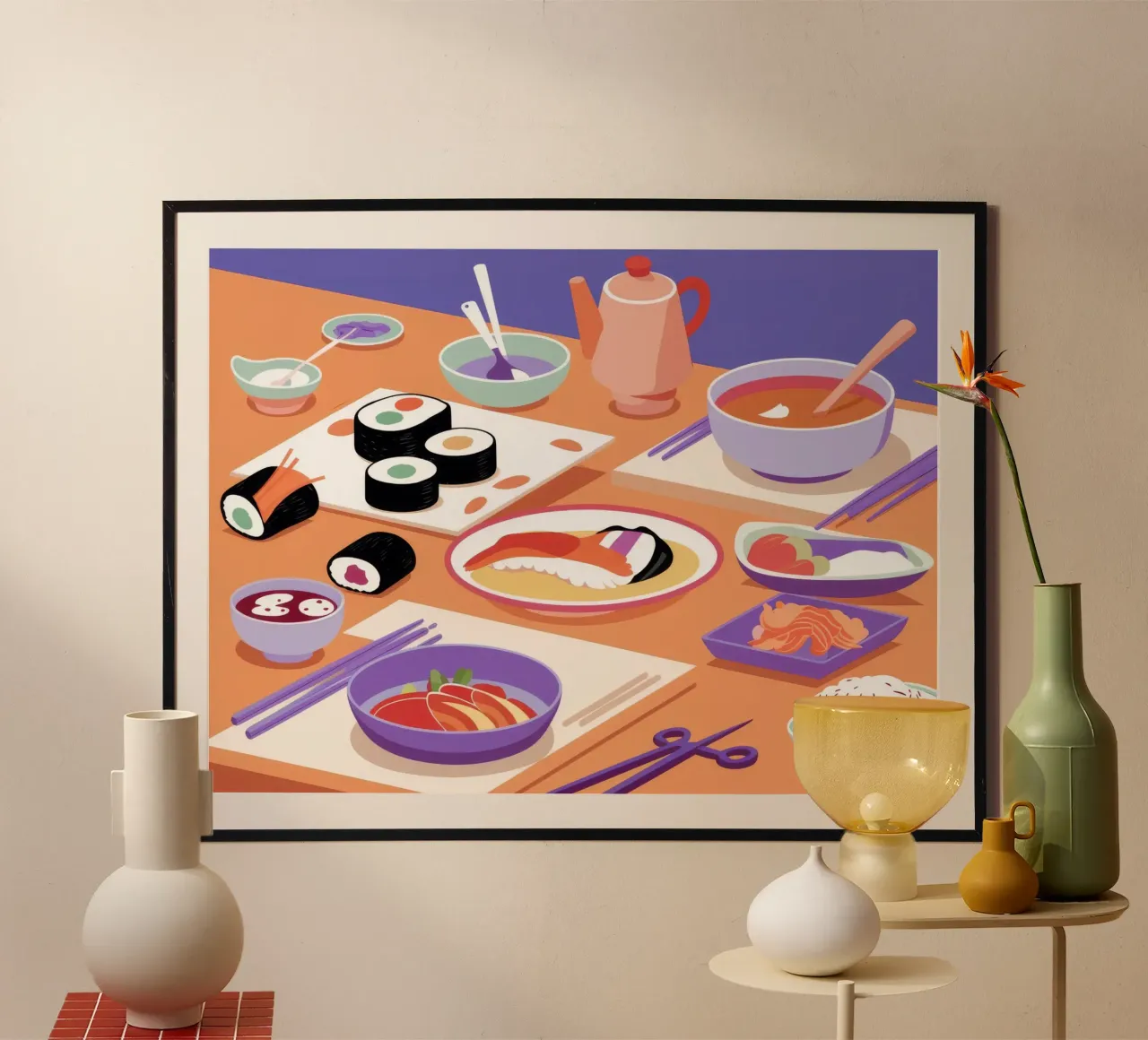 Cena a base di sushi carta hahnemühle da Muse Artworks
