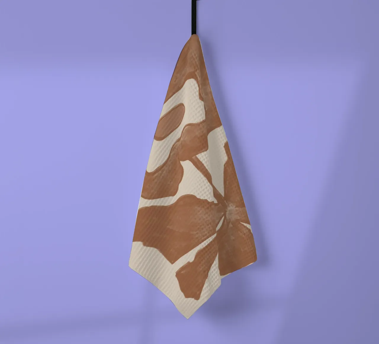Abstract Terracotta Floral on Beige tea towel by Melloi Art Print