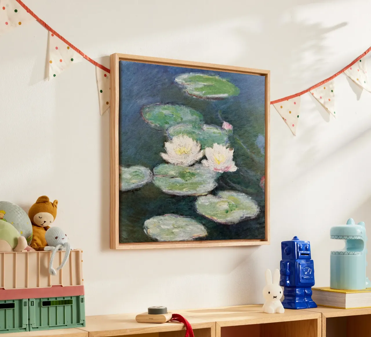 Monet Speciaal Lotusbloem canvas met Baklijst van Günstiger Laden