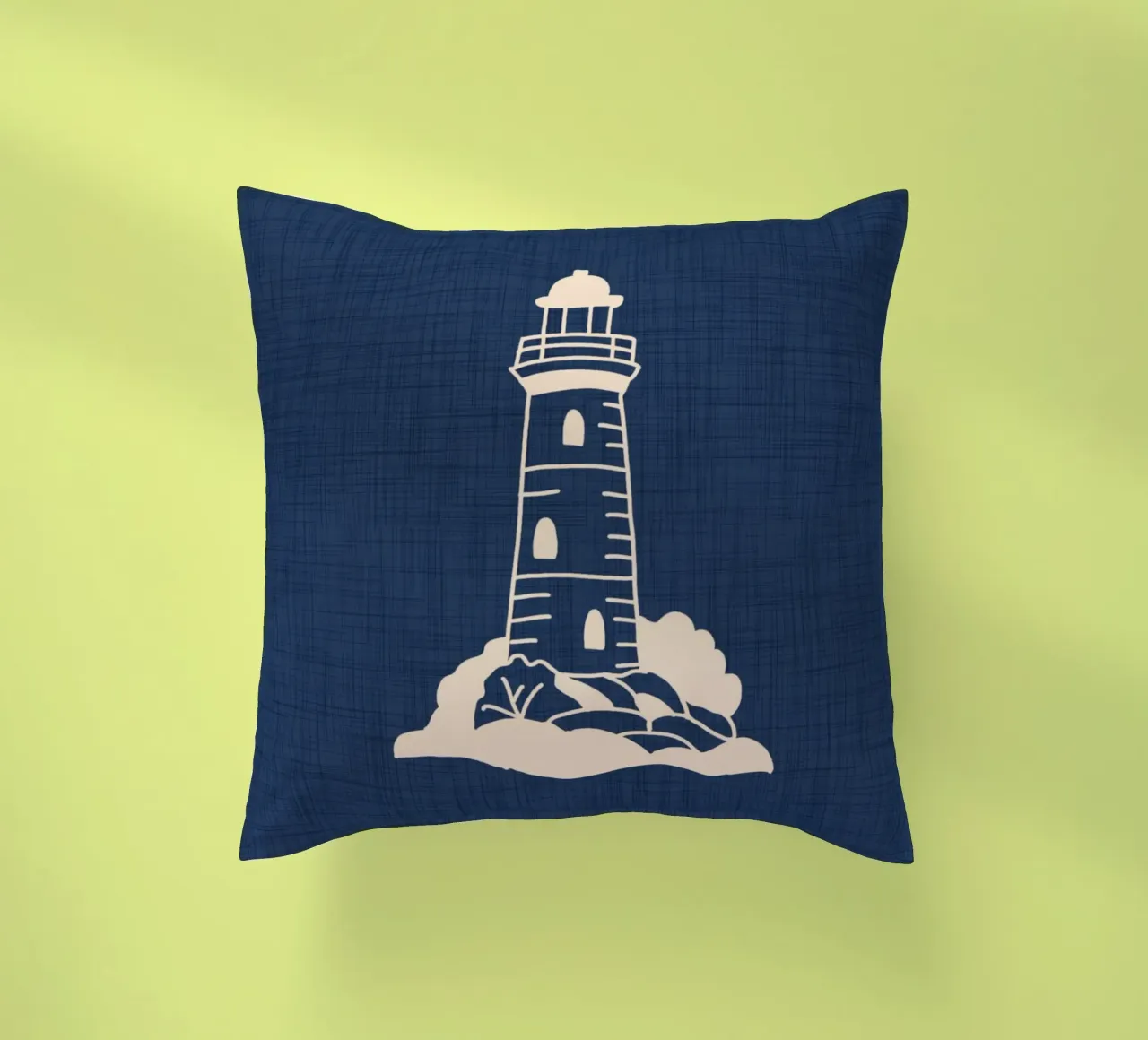 Lighthouse Nautical Mythology - Retro Coastal decorative cushion by susanacosta