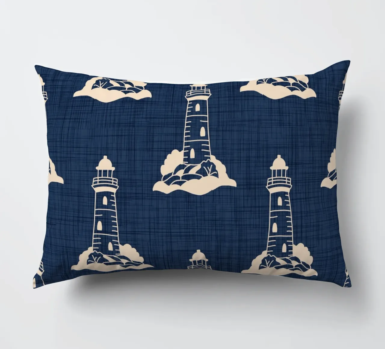 Lighthouse Nautical Mythology - Retro Coastal decorative cushion by susanacosta