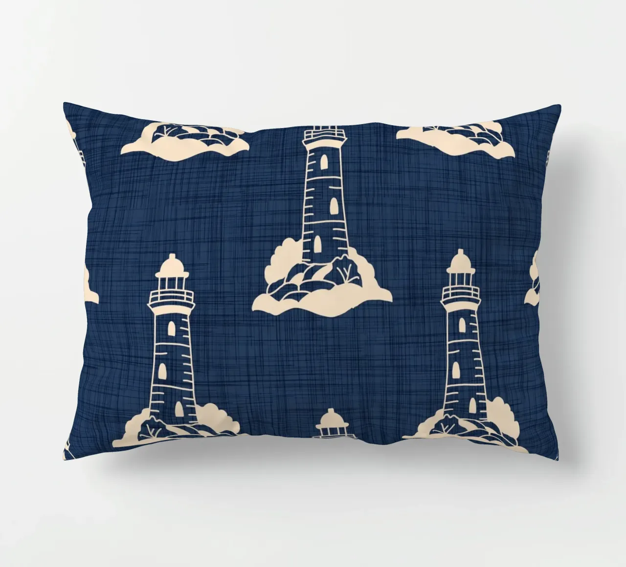 Lighthouse Nautical Mythology - Retro Coastal decorative cushion by susanacosta
