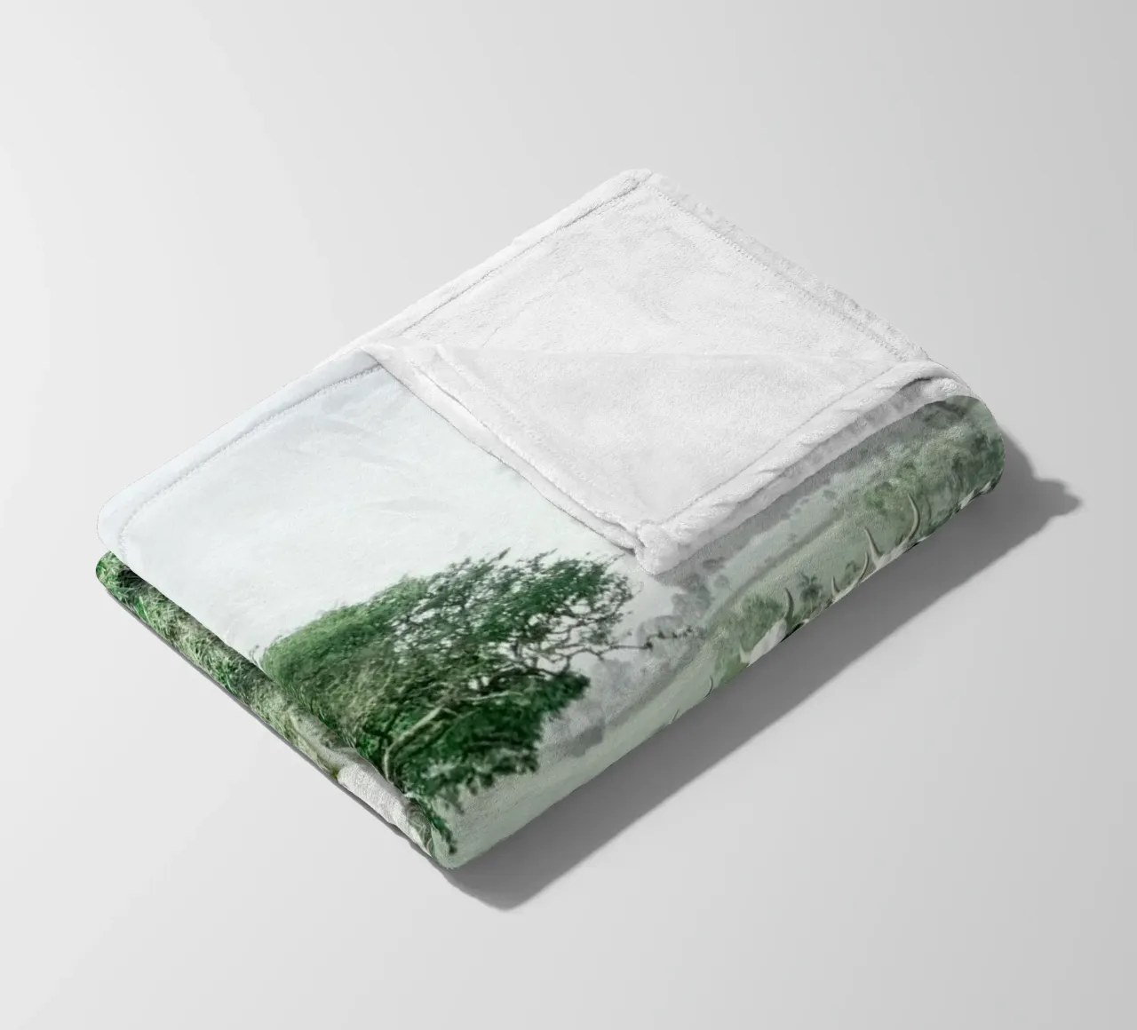 Mucche bianche in un campo verde coperta in pile da KISSA STUDIO