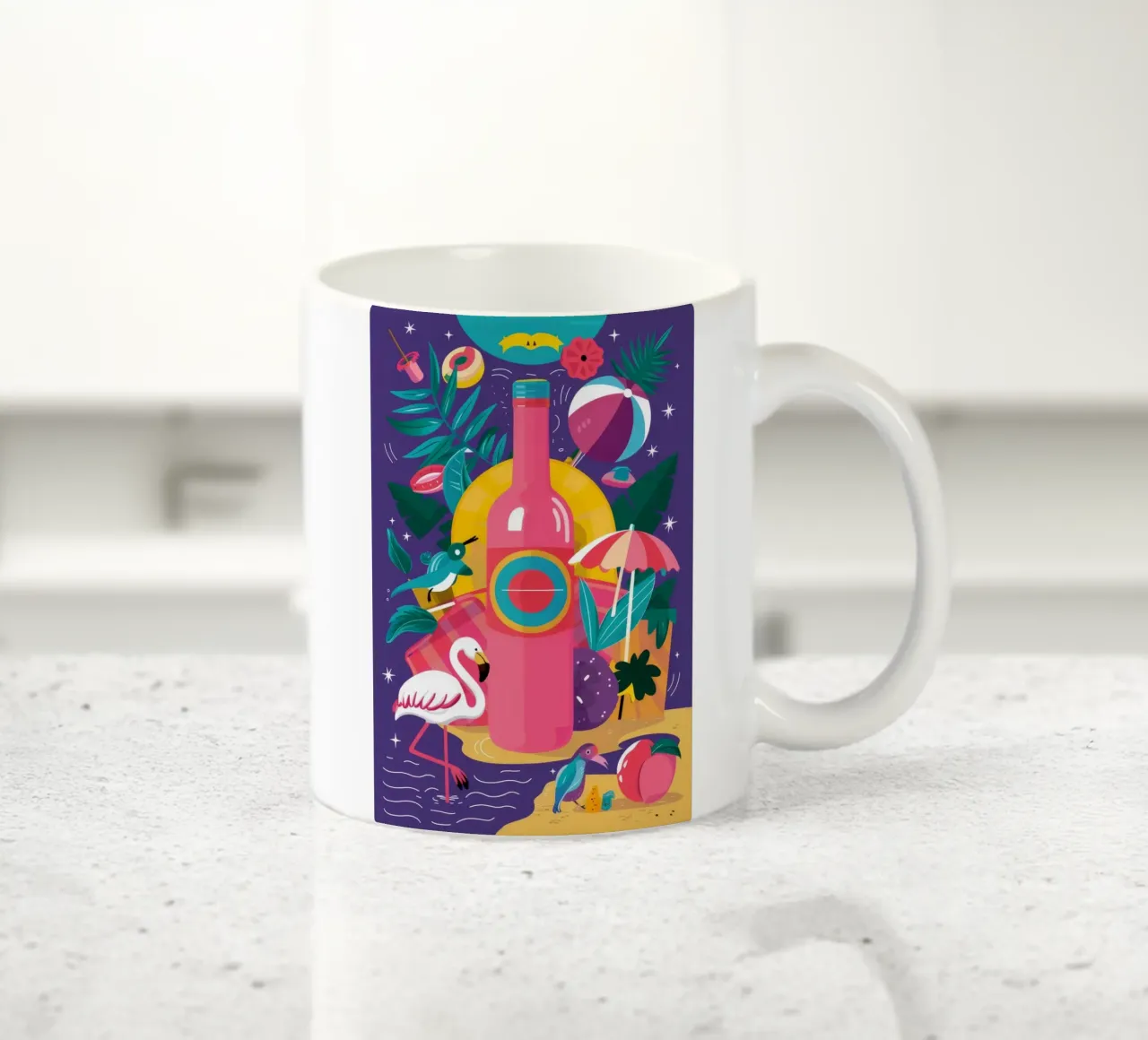 Flamingo Wijnkoeler keramische mok van Muse Artworks