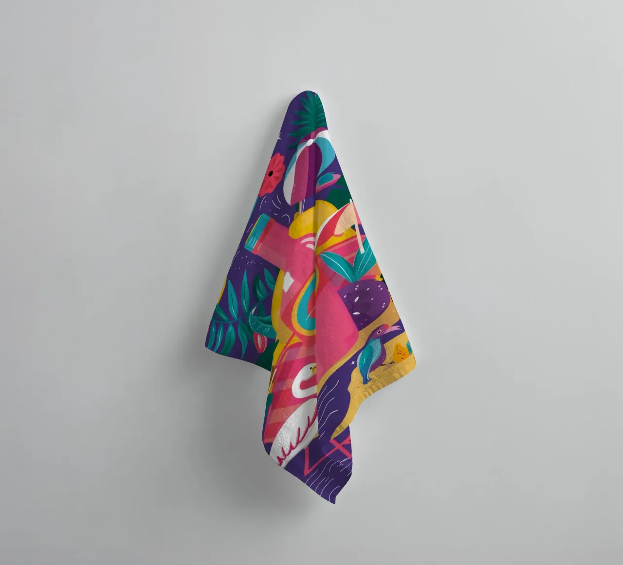 Flamingo-Weinkühler Handtuch von Muse Artworks