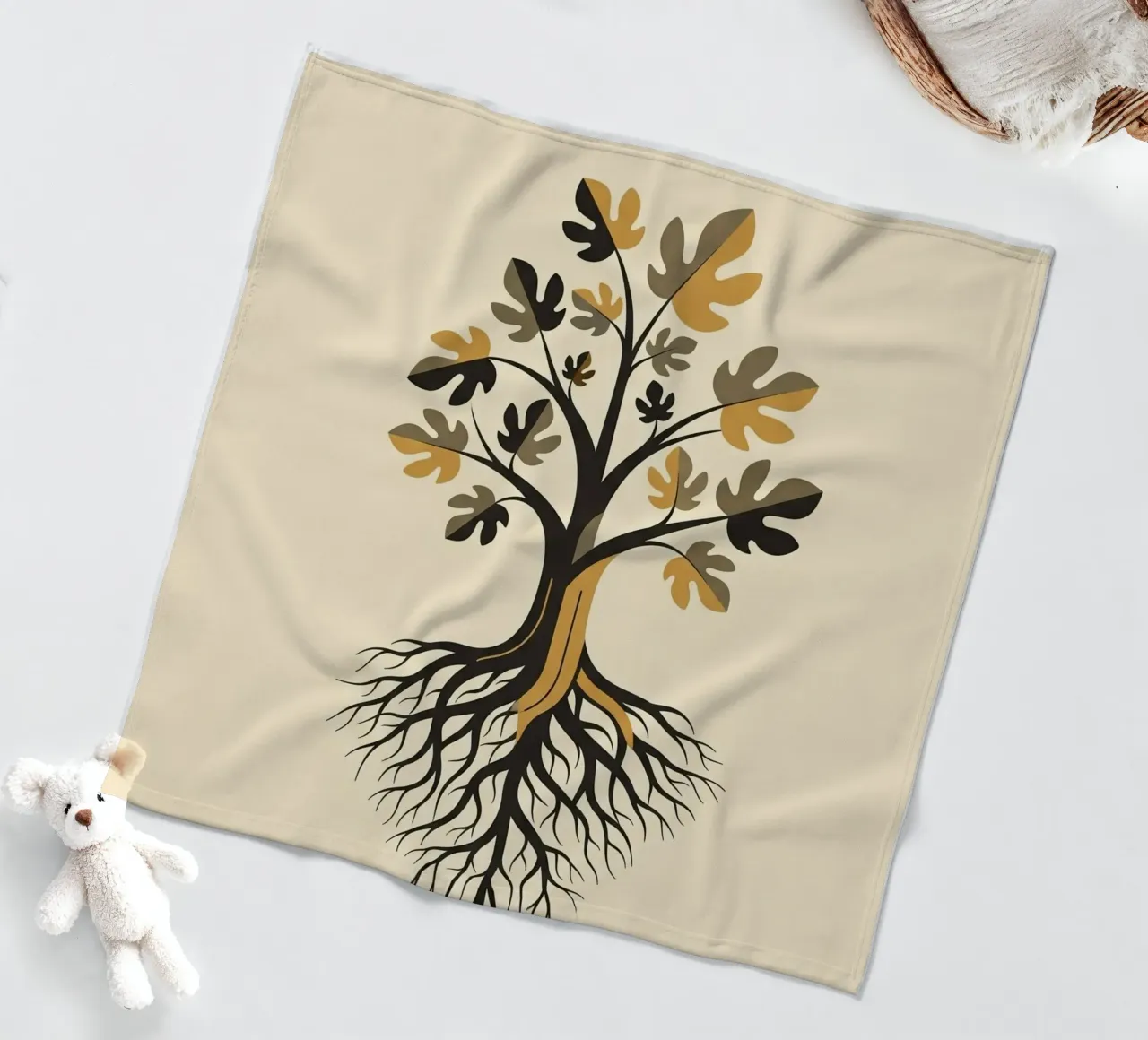 Floral bauhaus #062: Our Roots Run Deep coperta in pile da Zen Design