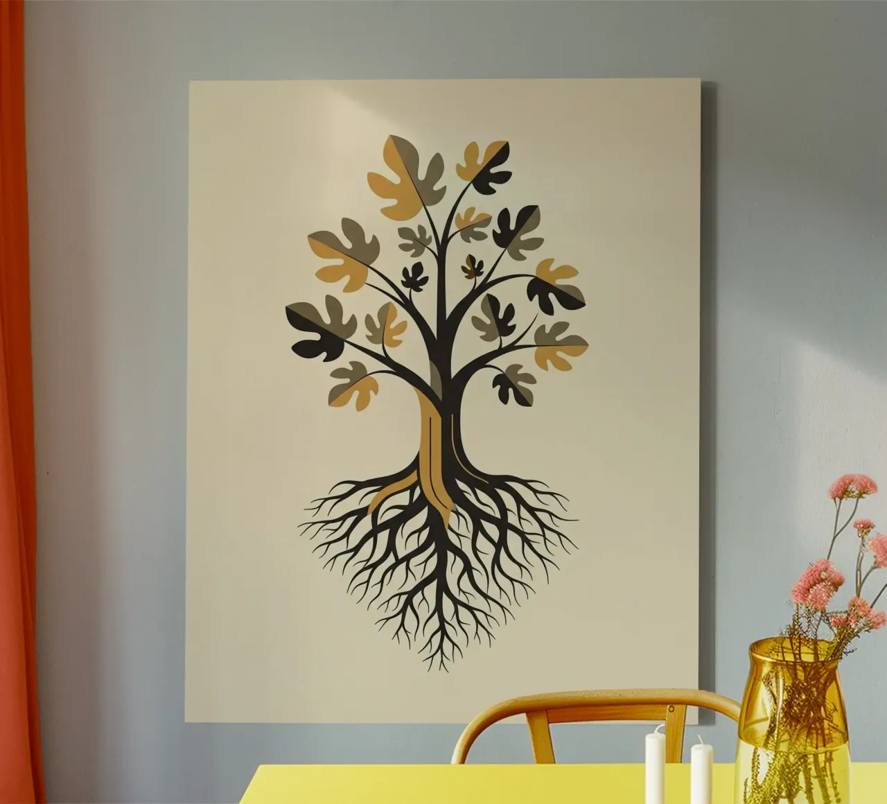 Floral bauhaus #062: Our Roots Run Deep toile de Zen Design