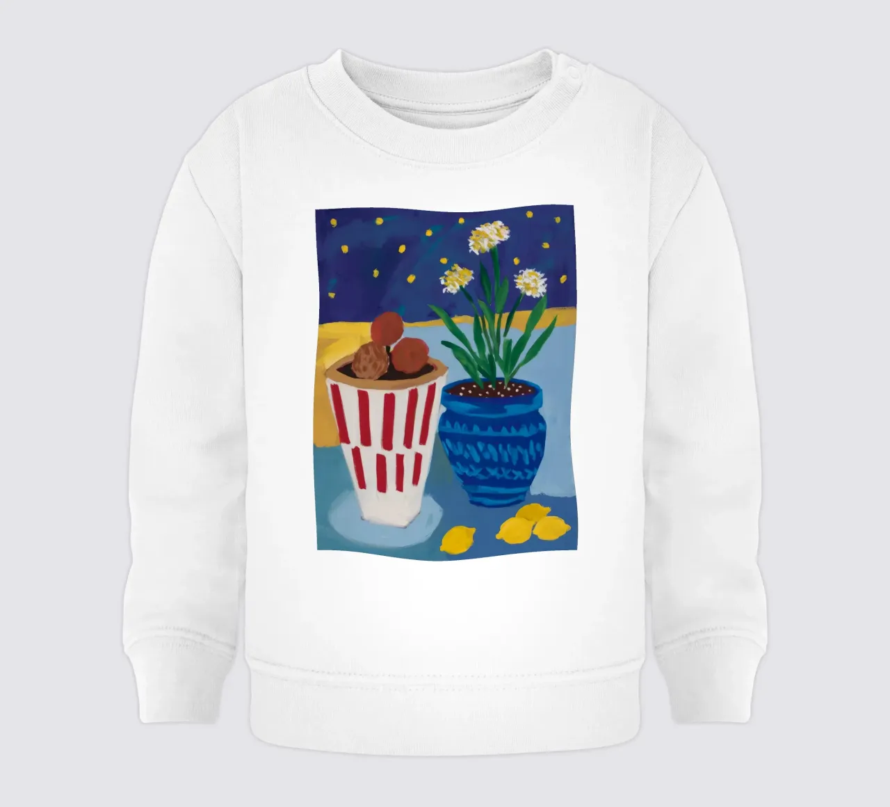 Vaso a righe Notte stellata felpa neonato da FadeAura