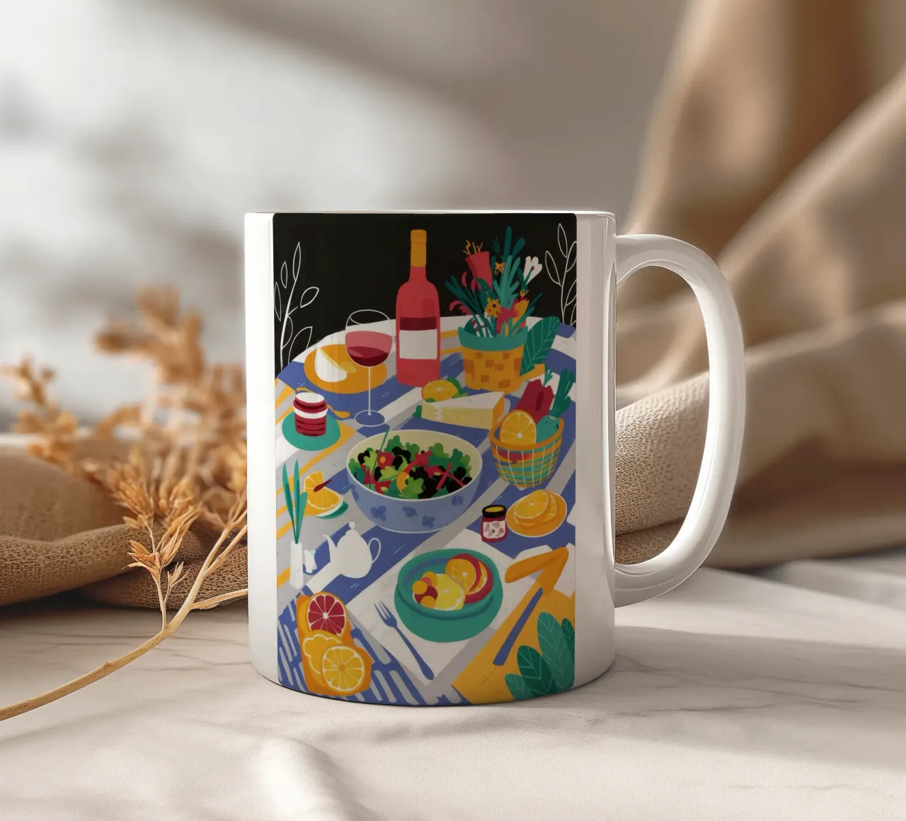 Banchetto di insalata dell'orto tazza in ceramica da Muse Artworks