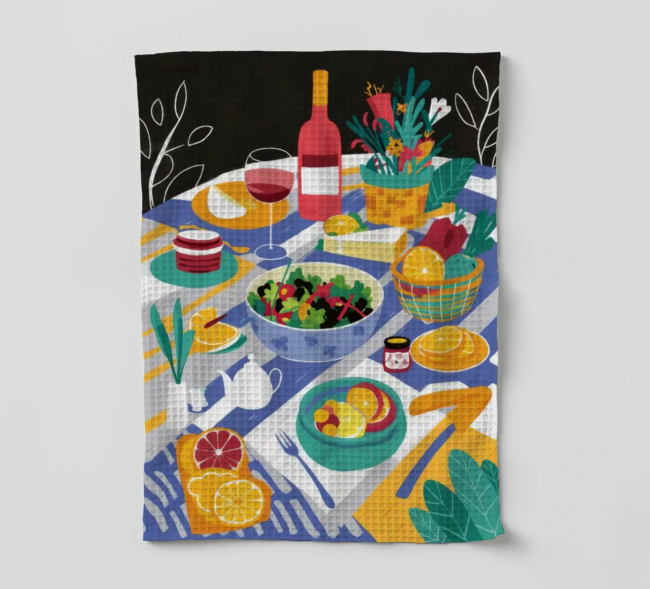 Banchetto di insalata dell'orto canovaccio da cucina da Muse Artworks