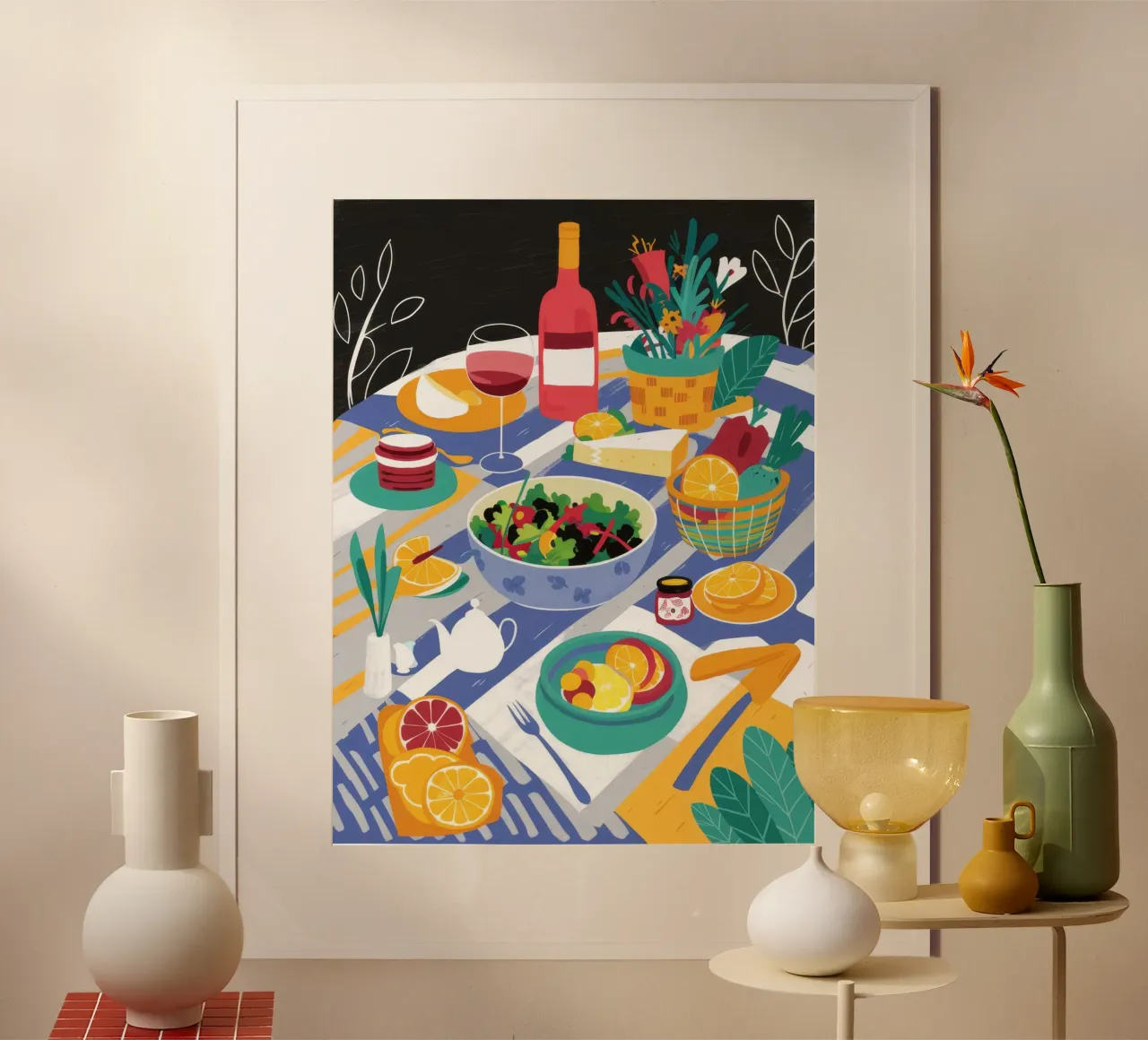 Banchetto di insalata dell'orto poster da Muse Artworks