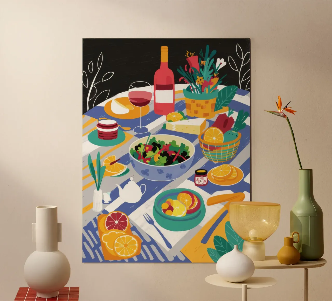 Banchetto di insalata dell'orto poster da Muse Artworks