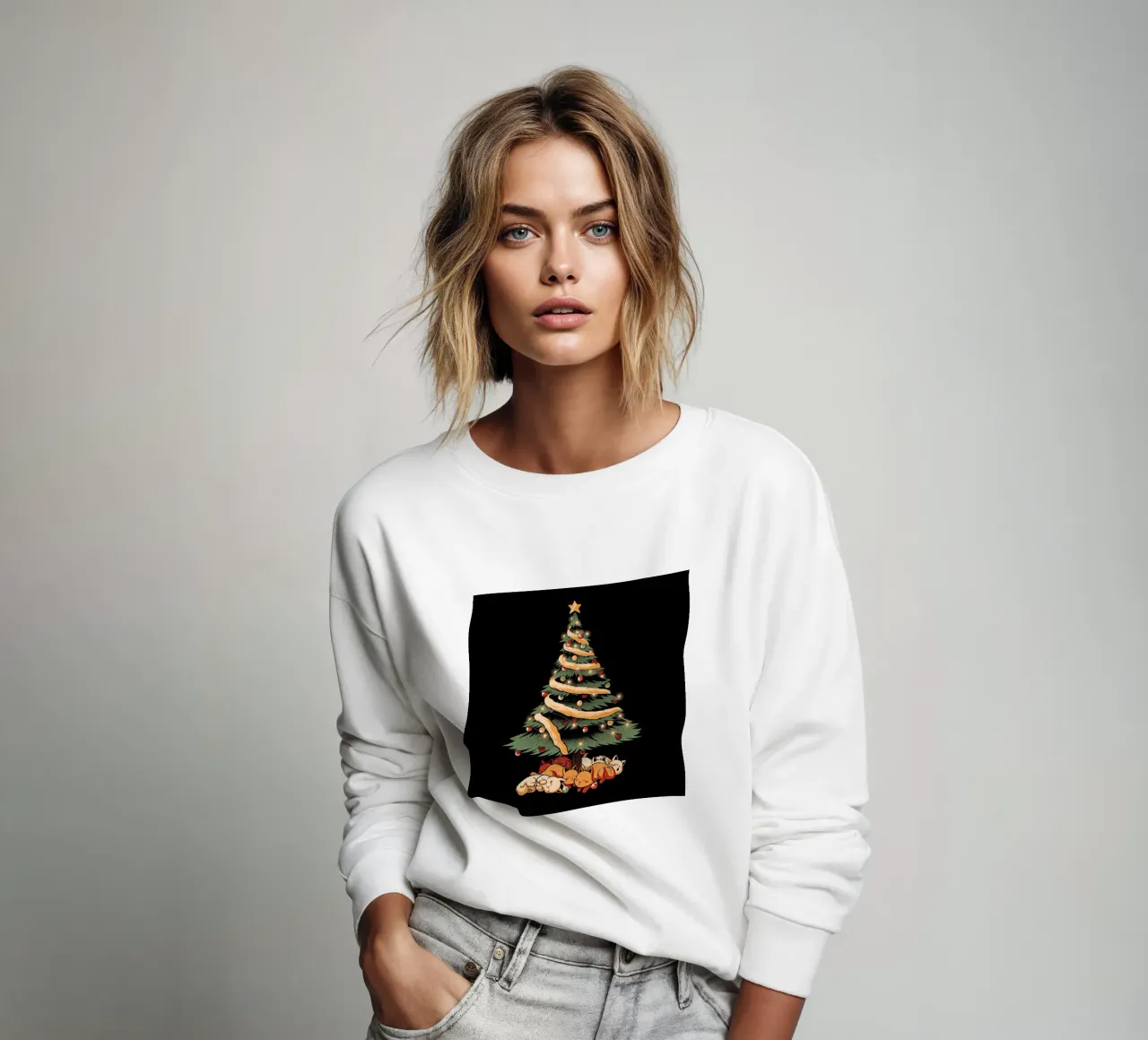 Merry Xmas Cat Tree sweatshirt by Tobe Fonseca