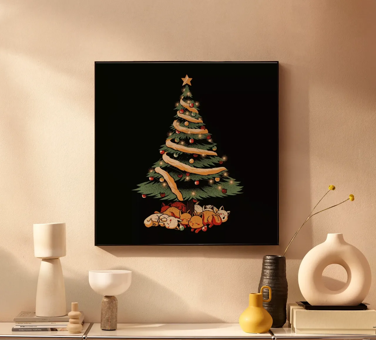 Merry Xmas Cat Tree alluminio dibond da Tobe Fonseca