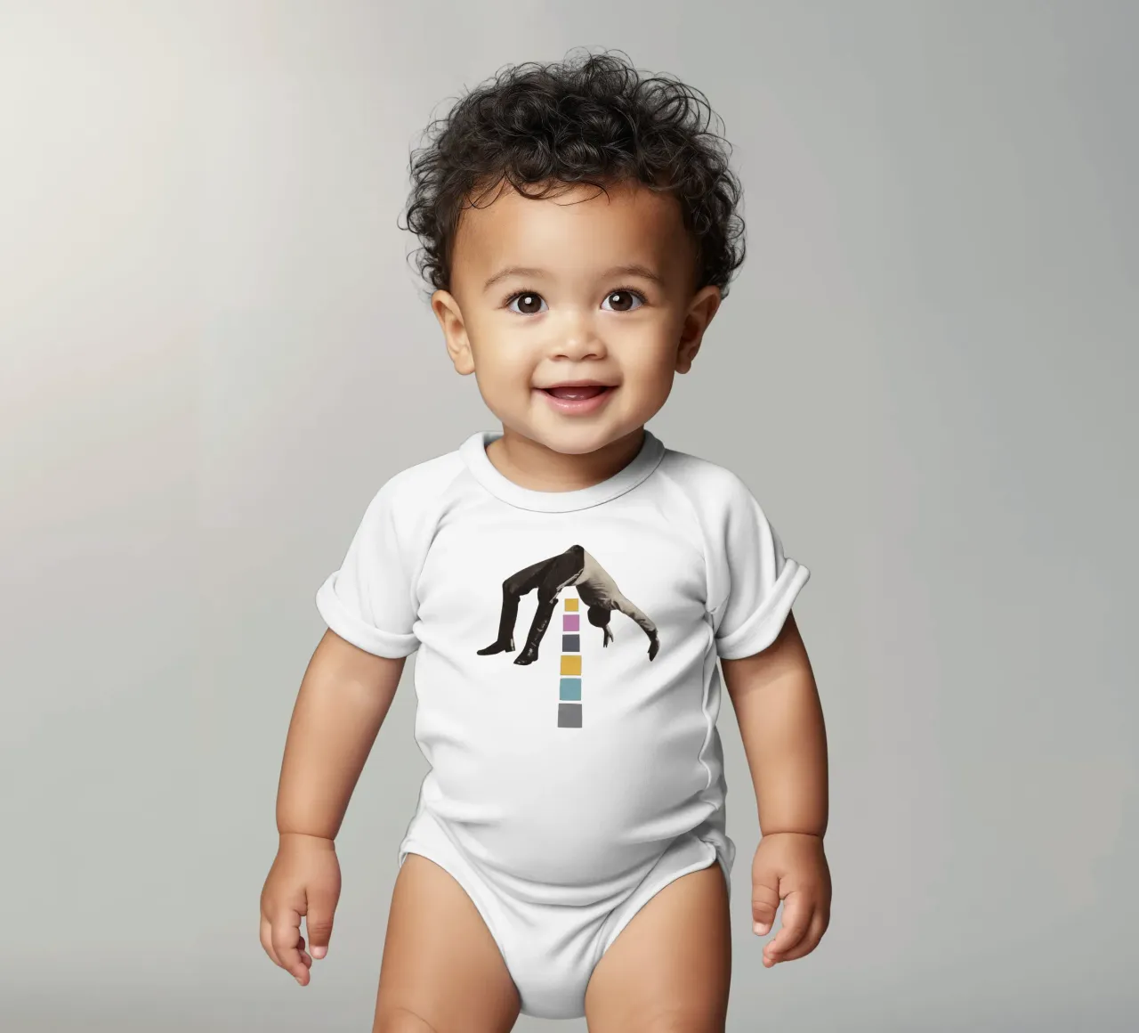 High Jump short-sleeve baby romper by Cassia Beck Collage
