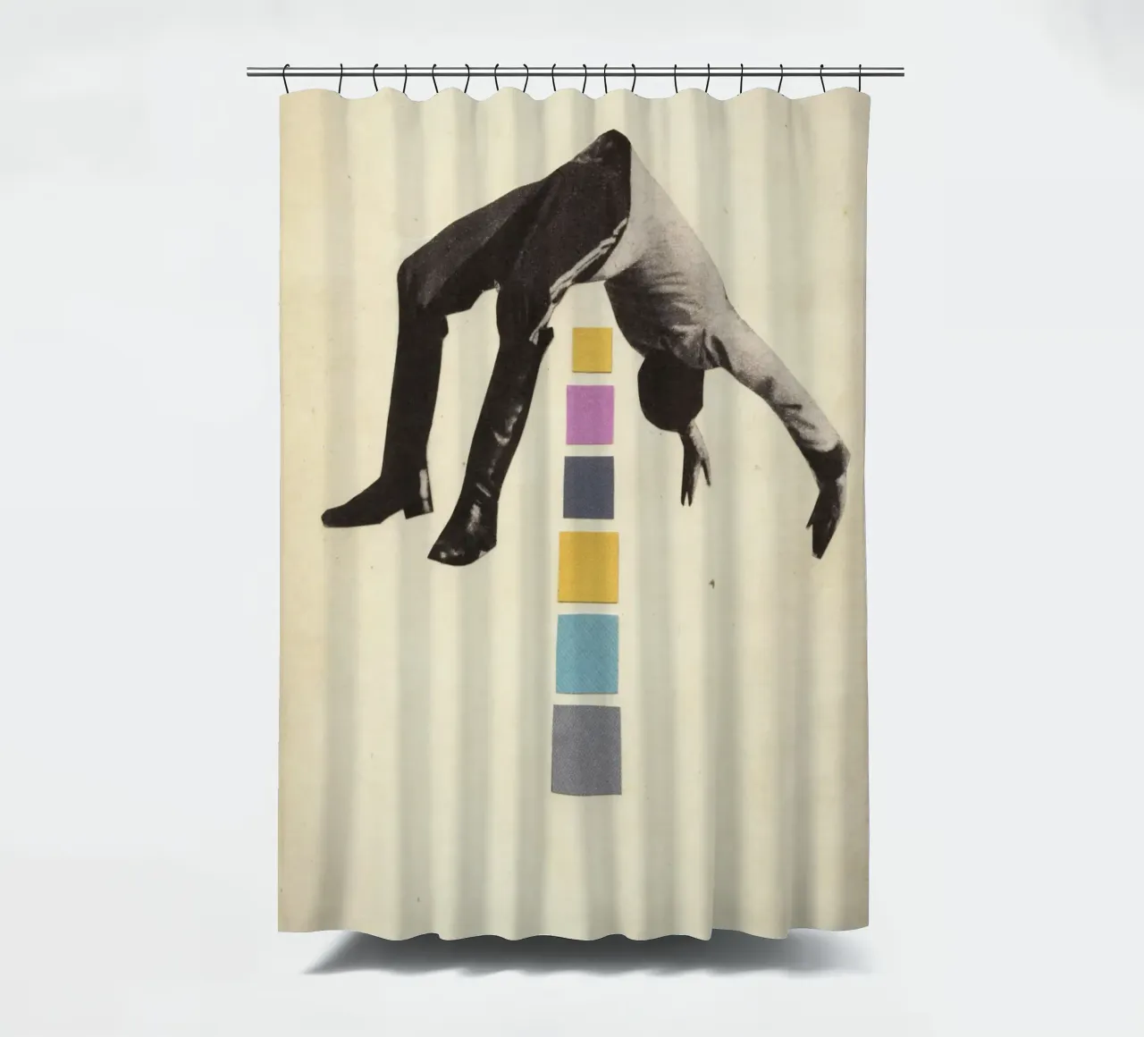 High Jump shower curtain by Cassia Beck Collage