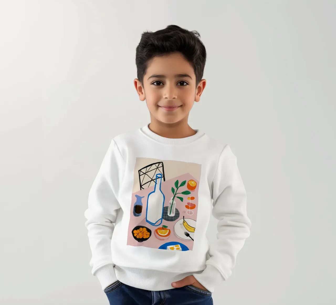 Vino e formaggio in tranquillità felpa bambino da Muse Artworks