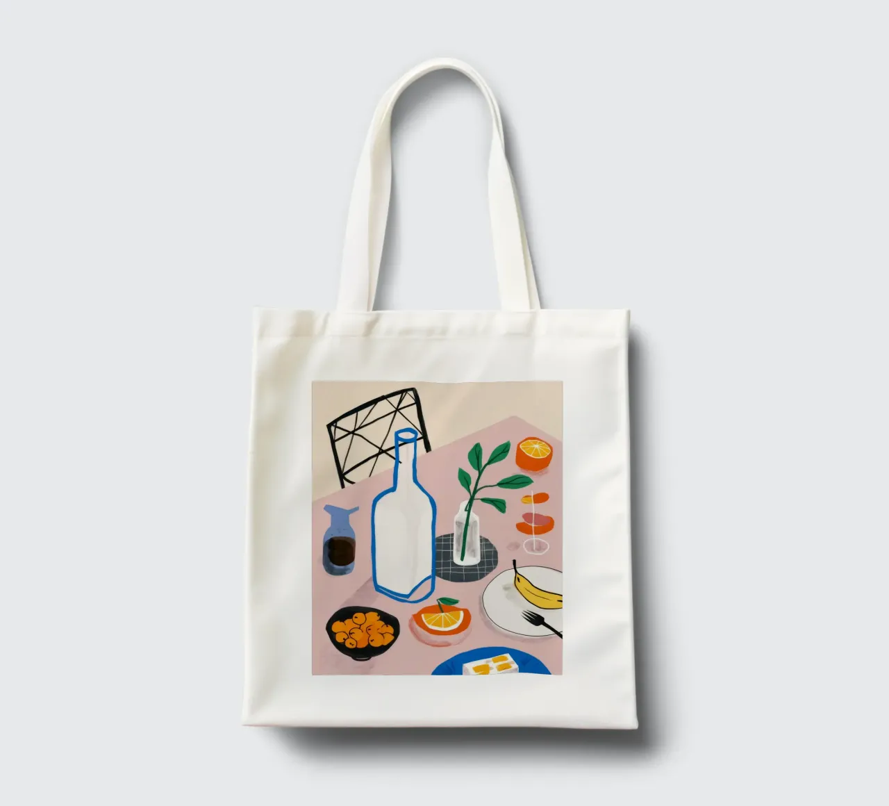 Vino e formaggio in tranquillità borsa in juta da Muse Artworks
