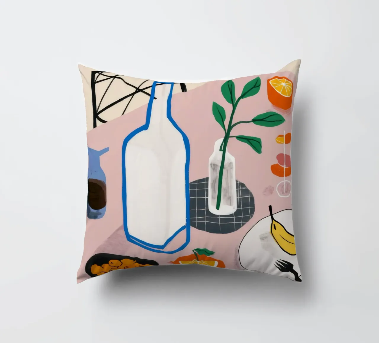 Vino e formaggio in tranquillità cuscino da Muse Artworks