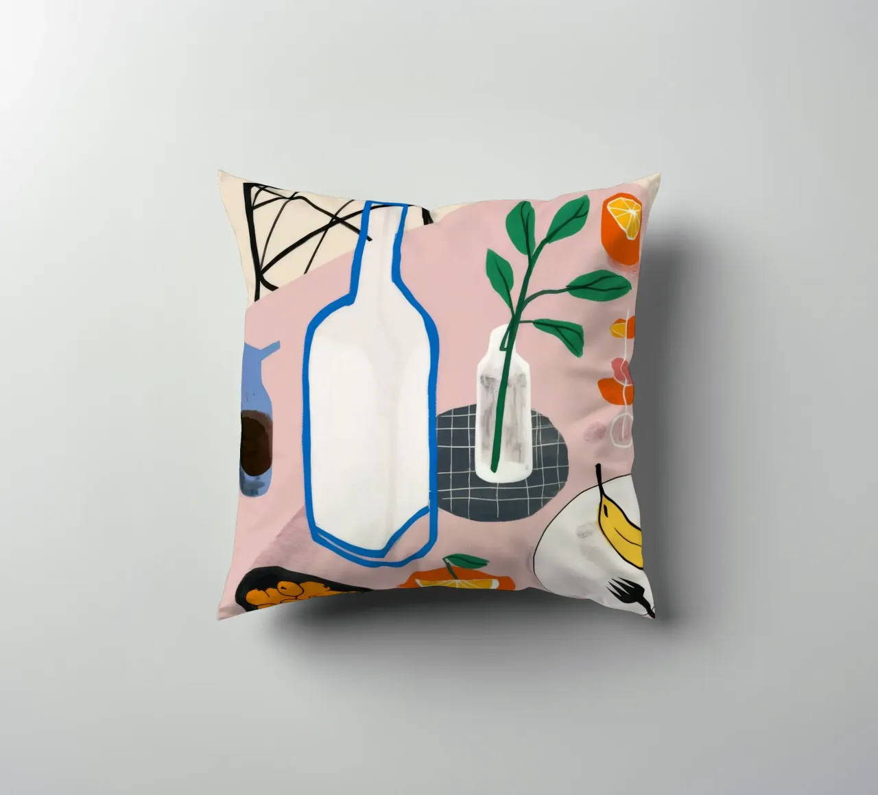 Vino e formaggio in tranquillità cuscino da Muse Artworks