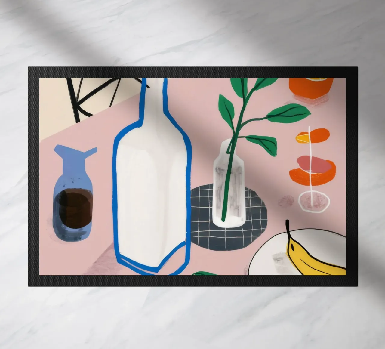 Vino e formaggio in tranquillità zerbino da Muse Artworks