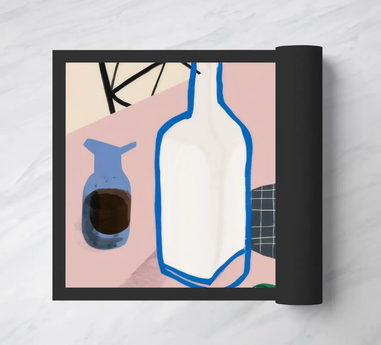 Vino e formaggio in tranquillità zerbino da Muse Artworks