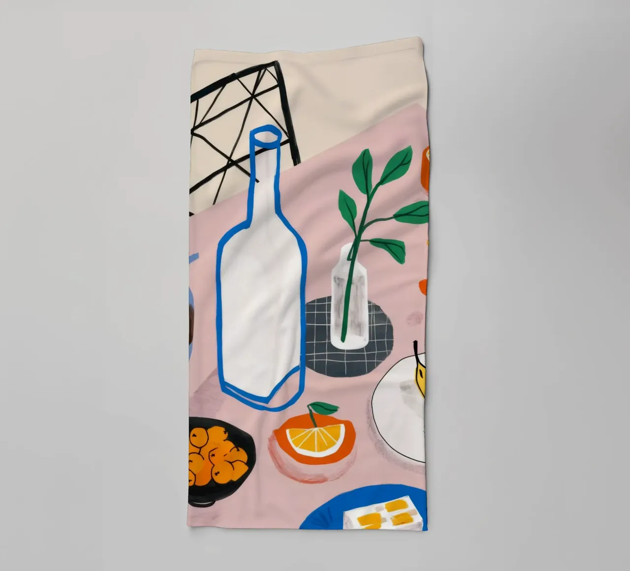Vino e formaggio in tranquillità asciugamano da bagno da Muse Artworks