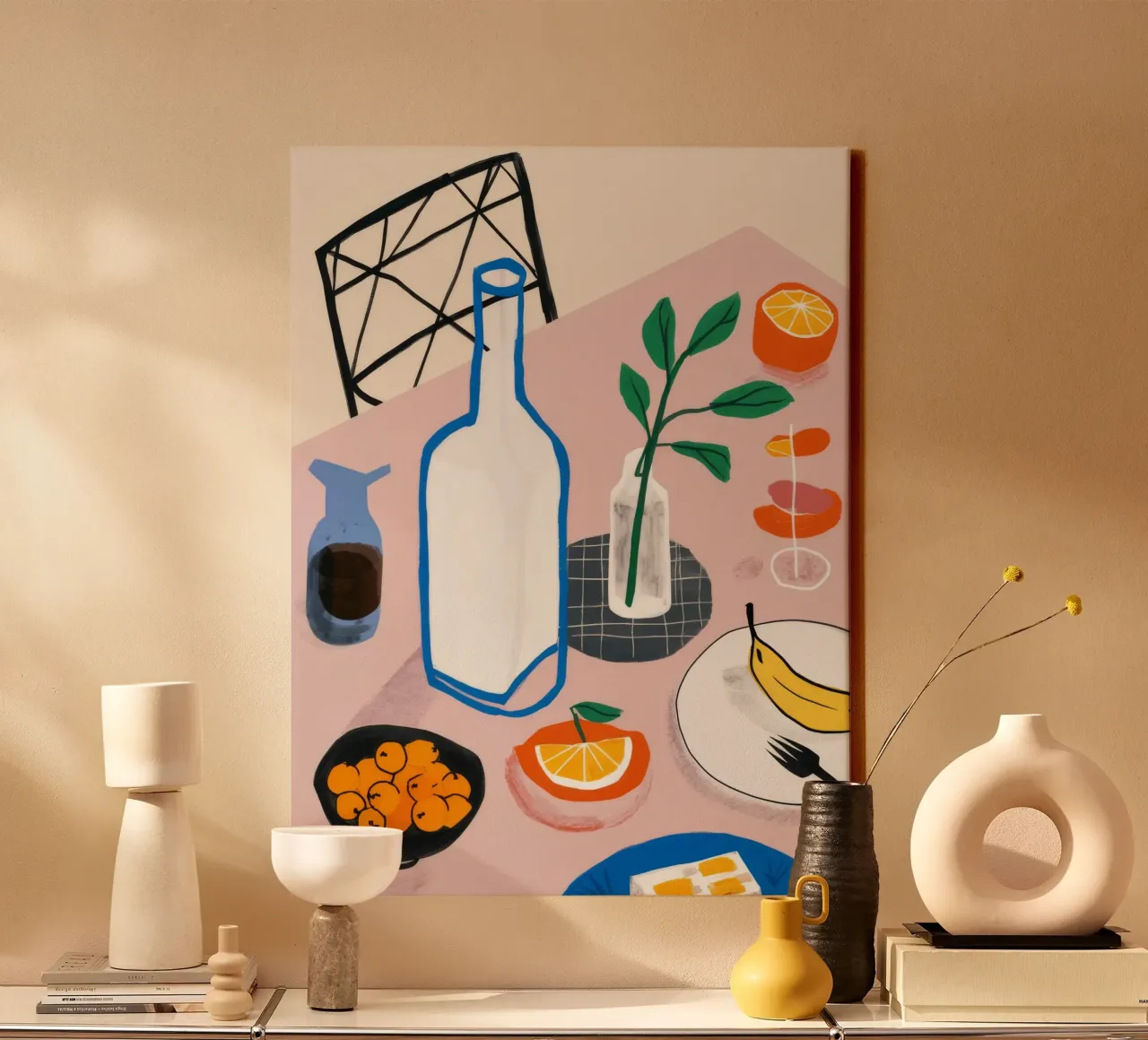 Vino e formaggio in tranquillità tela da Muse Artworks