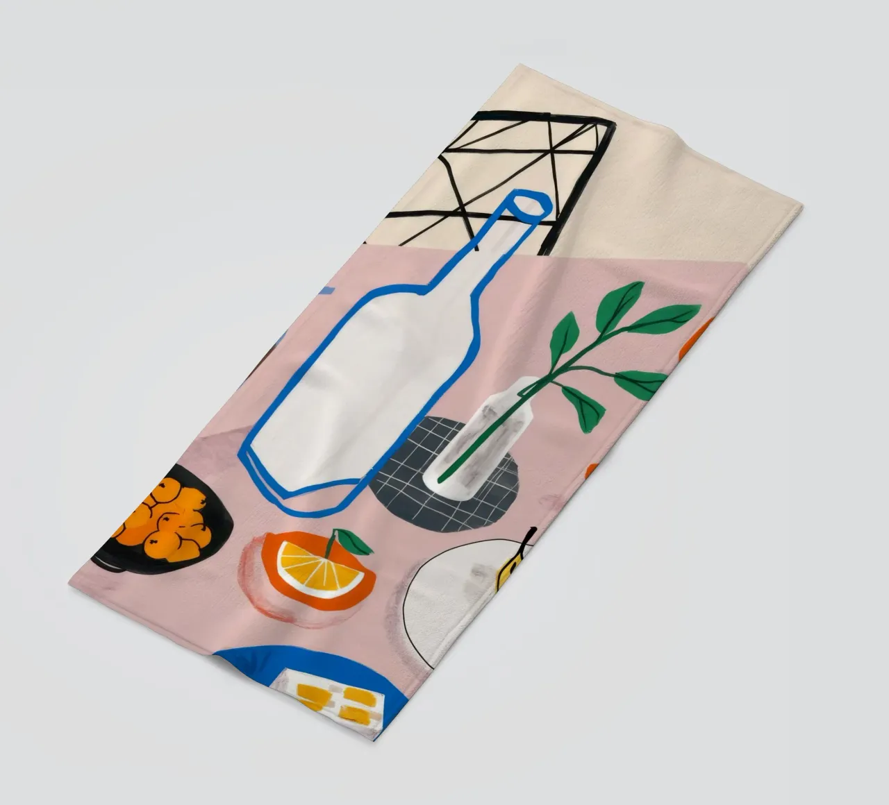 Vino e formaggio in tranquillità telo mare da Muse Artworks