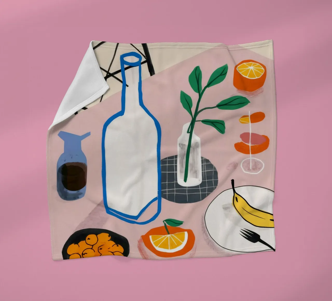 Vino e formaggio in tranquillità coperta in pile da Muse Artworks