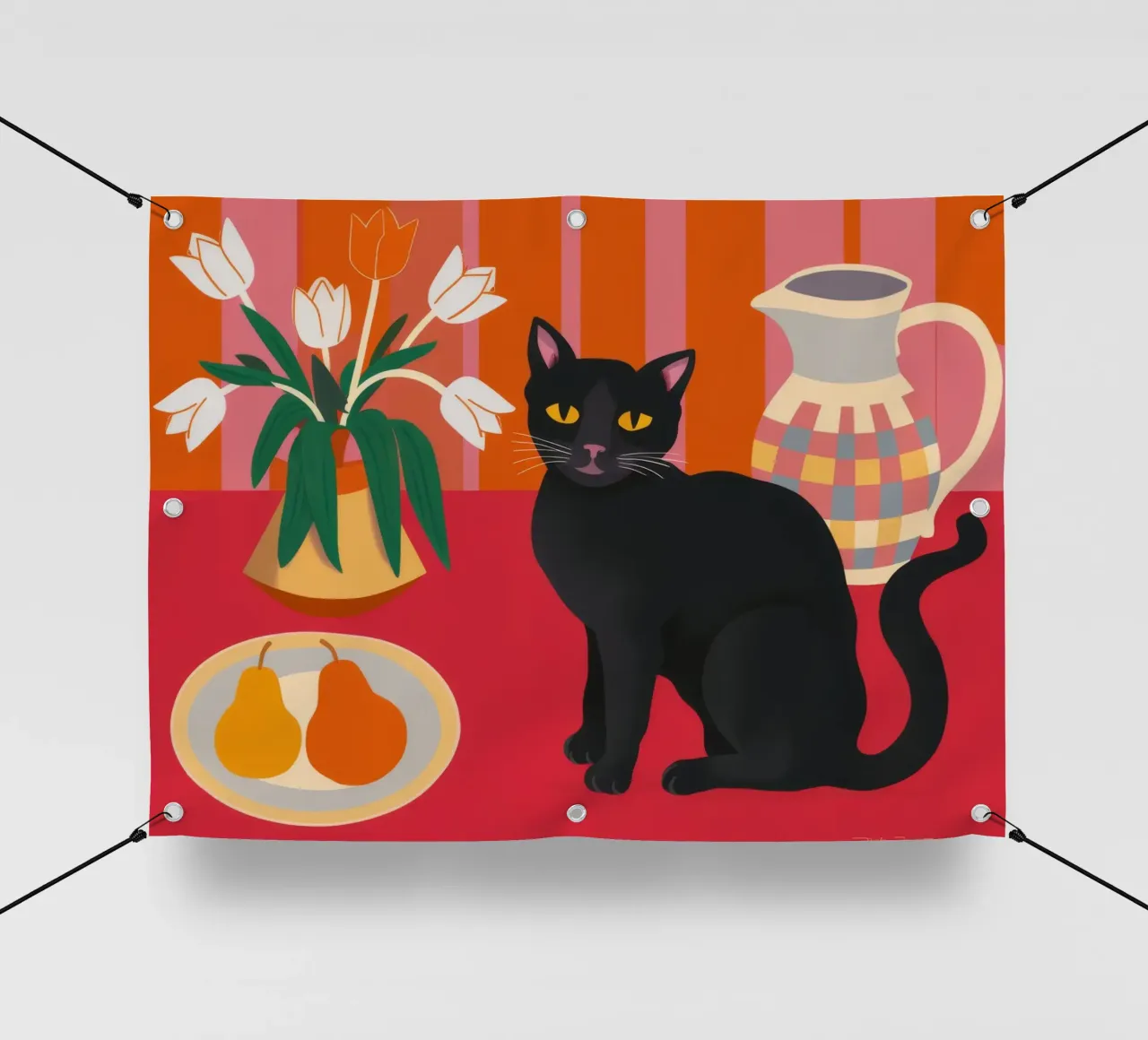 Gatto Nero Immobile telo in pvc da FadeAura